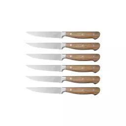 Lot de 6 couteaux en inox marron