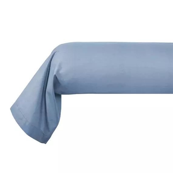 Taie d&rsquo;oreiller en percale de coton celeste 85 x 210 cm