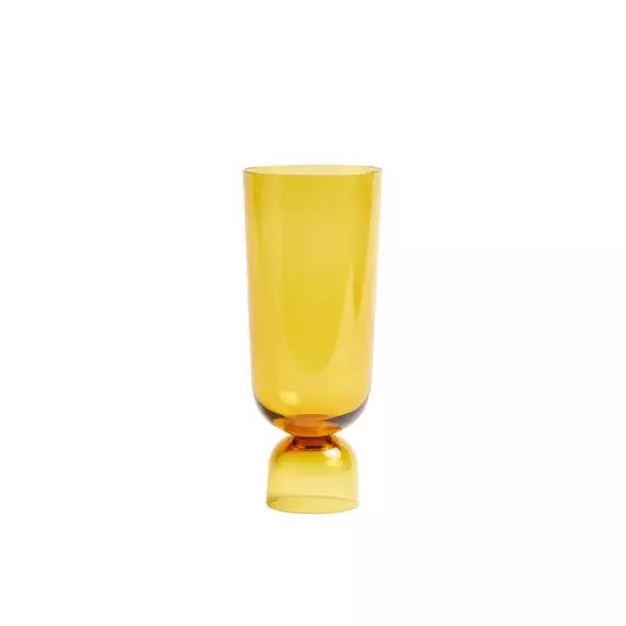 Vase Bottoms en Verre, Verre teinté – Couleur Jaune – 19.31 x 19.31 x 29.5 cm – Designer Ingrid Aspen