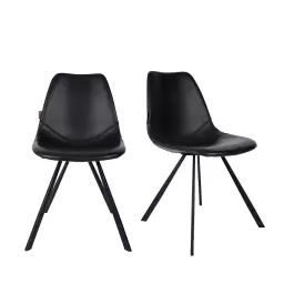 Franky – Lot de 2 chaises vintage – Couleur – Noir
