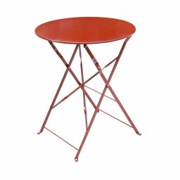 Table de jardin rond bistrot pliable terracotta