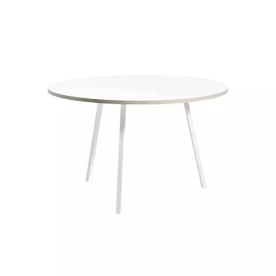 Table ronde Loop en Métal, Acier laqué – Couleur Blanc – 122.58 x 122.58 x 74 cm – Designer Leif Jorgensen