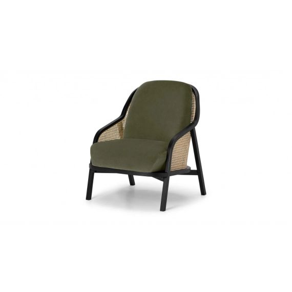 Anakie, fauteuil, velours vert sycomore