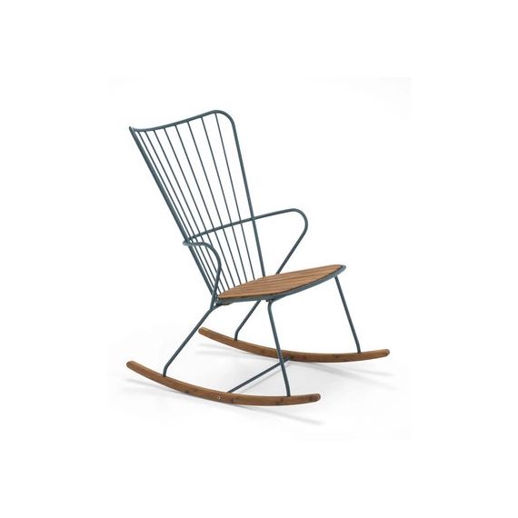 Rocking chair Paon en Métal, Bambou – Couleur Vert – 59 x 71.14 x 95 cm – Designer Henrik  Pedersen
