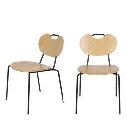 Aspen – Lot de 2 chaises en bois et métal