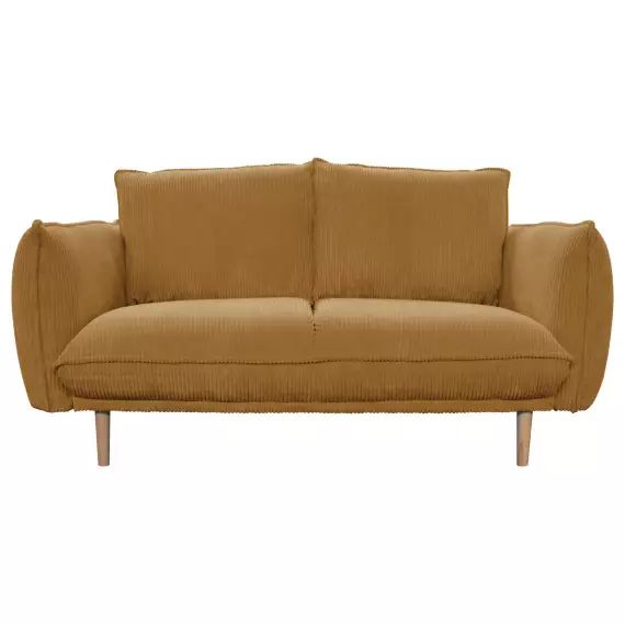 Canapé droit fixe 2 places VIANA coloris jaune