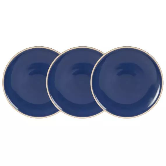 Assiette à dessert en faïence bleue
