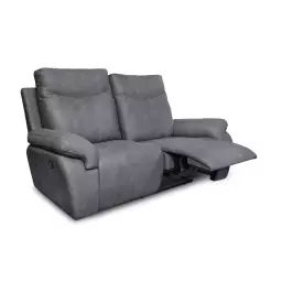 Canapé de relaxation 2 places en tissu DANILO – Gris – 173 x 93 x 105 cm – Usinestreet