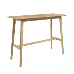 Table de bar rectangulaire en bois clair, 4 personnes