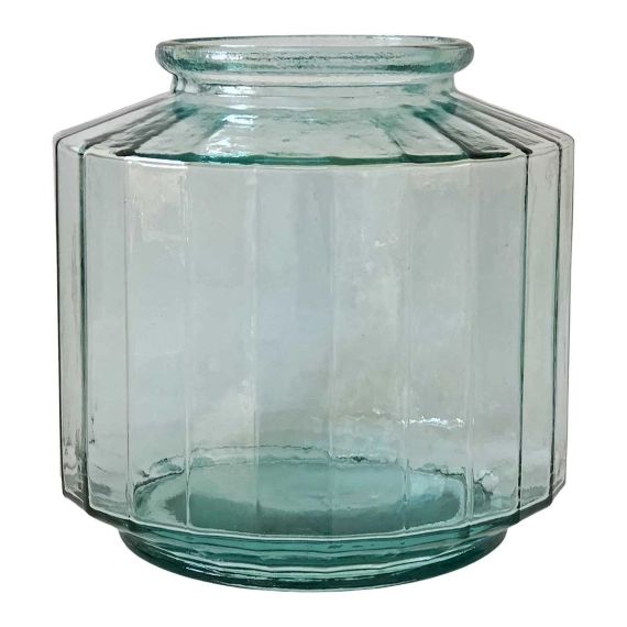 Vase façon bonbonnière facetté transparent