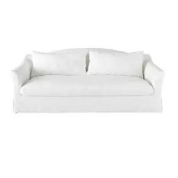 Canapé 4 places en lin lavé blanc