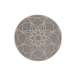 Tapis géométrique design en polypropylène argenté Ø 194