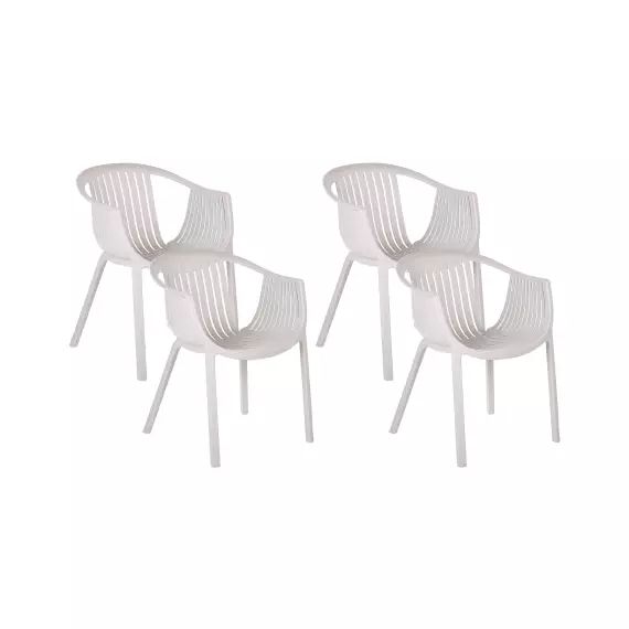 Lot de 4 chaises de jardin beige