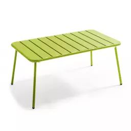 Table basse de jardin acier vert