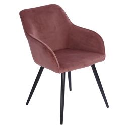 Chaise style vintage en velours rose