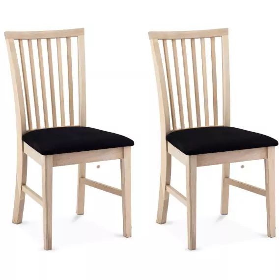 Lot de 2 chaises en bois de chêne noir