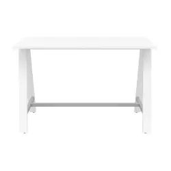 NUMA Table haute 160×80 cm BUT PRO blanc / pieds métal