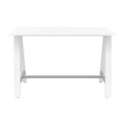 NUMA Table haute 160×80 cm BUT PRO blanc / pieds métal