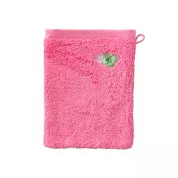 Gant de toilette coton et viscose rose