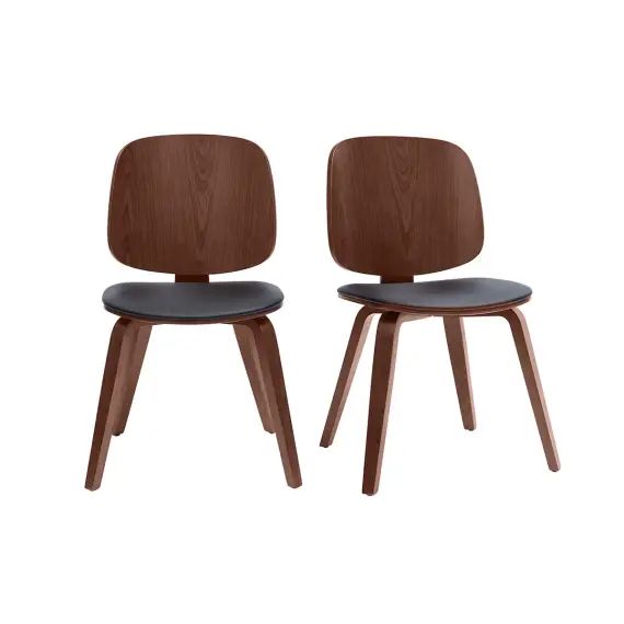 Chaises bois foncé et noir (lot de 2) BECK