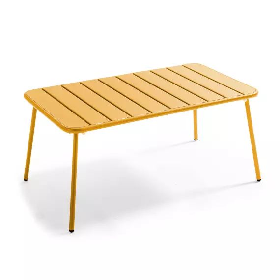 Table basse de jardin acier jaune