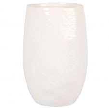 Vase en grès martelé blanc H20