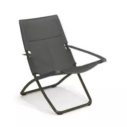 Chaise longue pliable inclinable Snooze en Tissu, Maille 3D synthétique – Couleur Gris – 75 x 62.14 x 105 cm – Designer Marco Marin