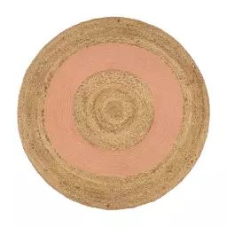 Tapis rond en jute et coloré terracotta Ø 90 cm