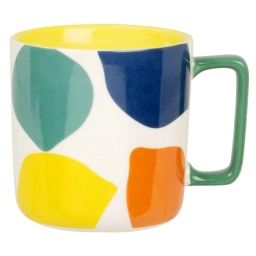 Mug en grès motifs graphiques multicolores