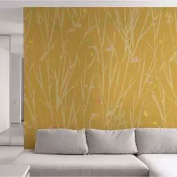 Papier peint panoramique herbes folles 225 x 250  jaune