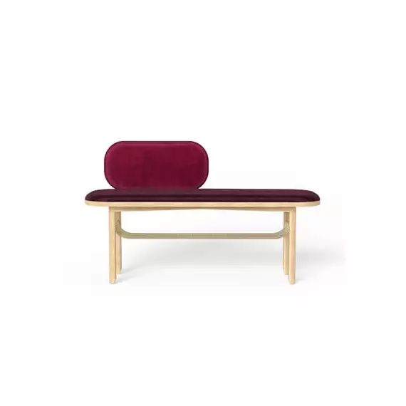 Banc Eustache en Tissu, MDF – Couleur Rouge – 120 x 71.14 x 66.9 cm – Designer Margaux Keller