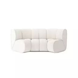 Canapé d’angle en tissu 3 places blanc pur