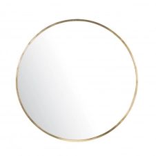Miroir rond en métal doré D101