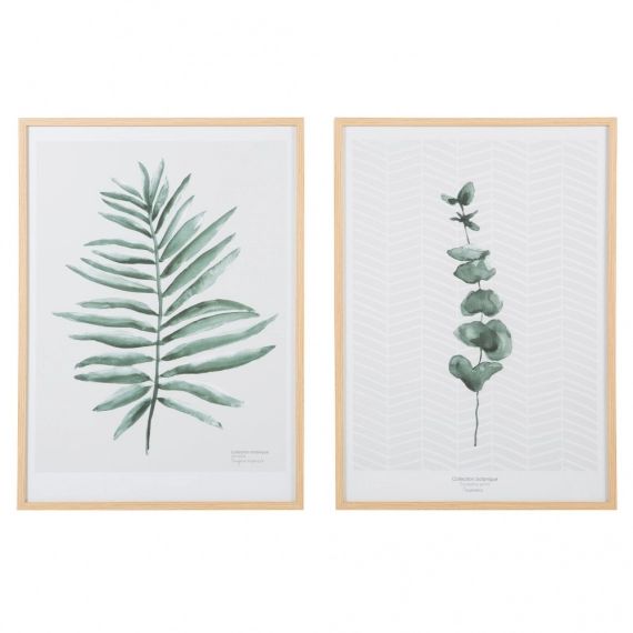 2 tableaux imprimé végétal 52×73