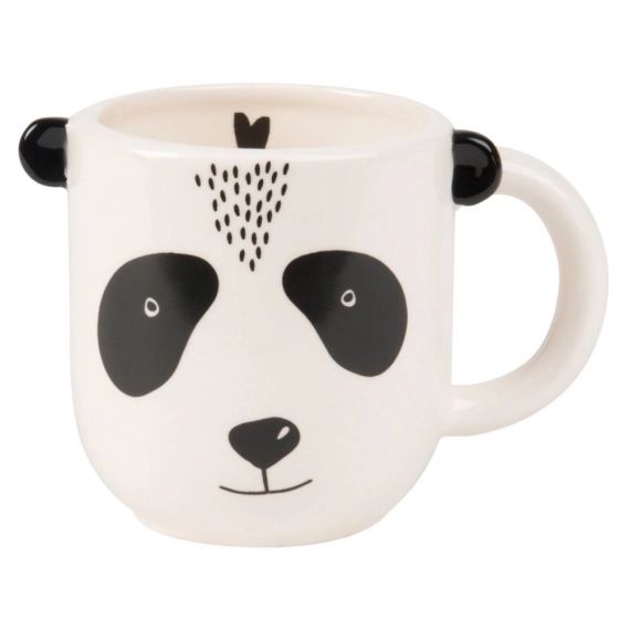 Mug panda en faïence noire et blanche