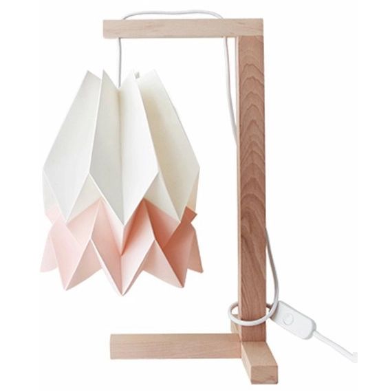 Lampe à poser blanche et rose pastel – Orikomi