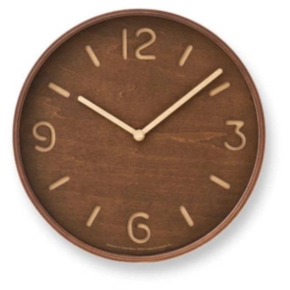Horloge en bois et papier marron Thomson Paper  – Lemnos