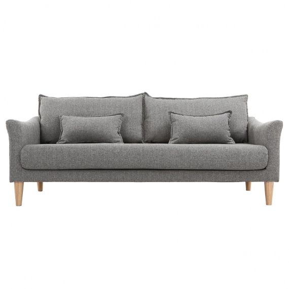 Canapé design 3 places en tissu gris KATE