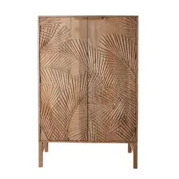 Cabinet de rangement 2 portes en manguier sculpté Tanzania