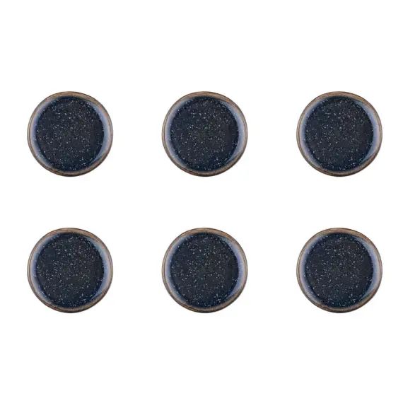 Lot de 6 petites assiettes en grès bleu D16