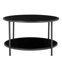 Vita – Table basse ronde en bois et métal ø80cm