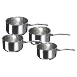 Série de 4 casseroles   en inox multicolore