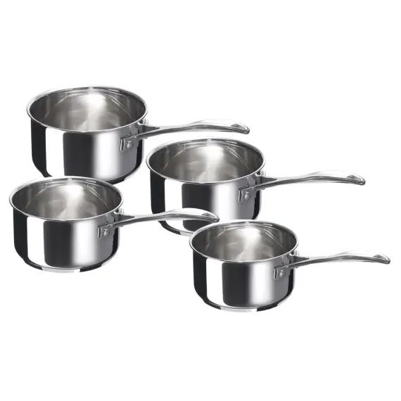 Série de 4 casseroles   en inox multicolore