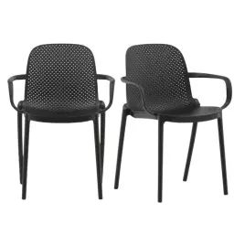 Chaise moderne en plastique durable noir