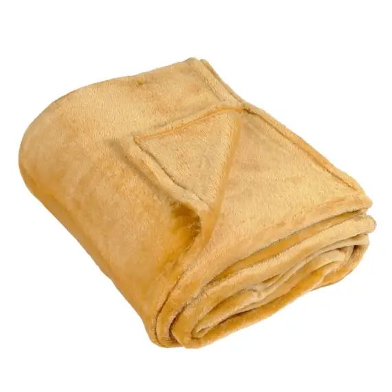 Couverture polaire uni 220x240cm Jaune
