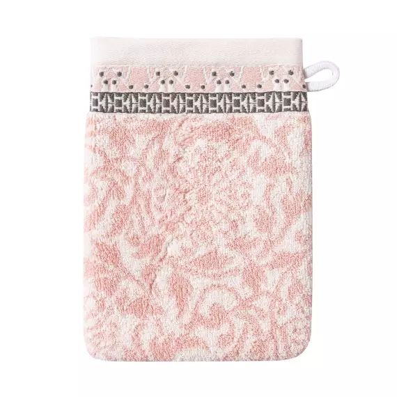 Gant de toilette en coton pivoine 15 x 22