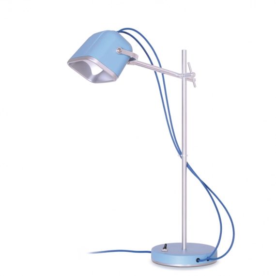 Lampe à poser en aluminium bleu H60cm