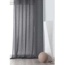 Voilage tamisant en poly/lin poly / lin gris anthracite 240 x 145