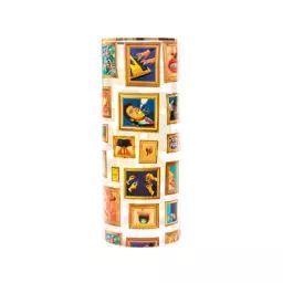 Vase Toilet Paper en Verre, Or véritable – Couleur Multicolore – 20 x 20 x 50 cm – Designer Maurizio Cattelan