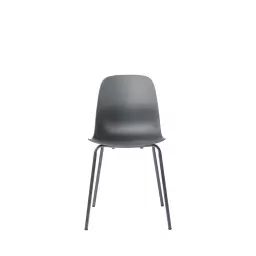 Hel – Lot de 4 chaises en plastique et métal – Couleur – Gris